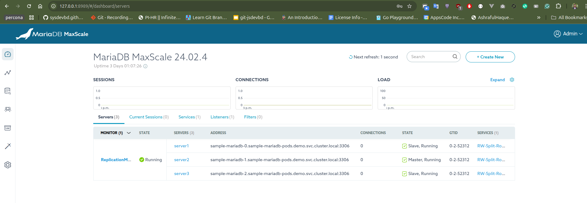 Maxscale Dashboard